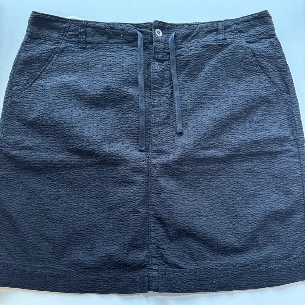 Fresh Produce Skirt Womens Large Black Textured Cotton‎ Blend Drawstring Casual